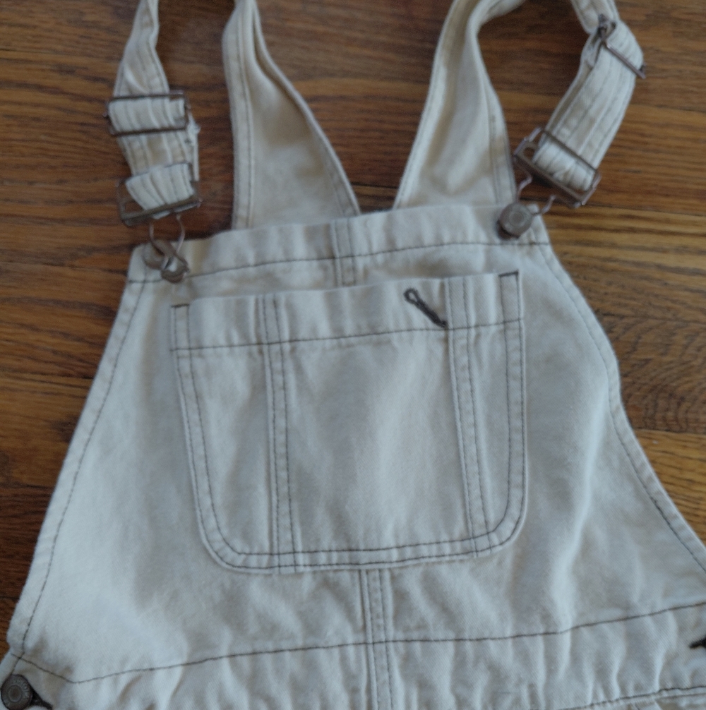Pistola Beige Canvas Overalls Utility Dungarees Front Pocket | Minimalist Work - Picture 5 of 7